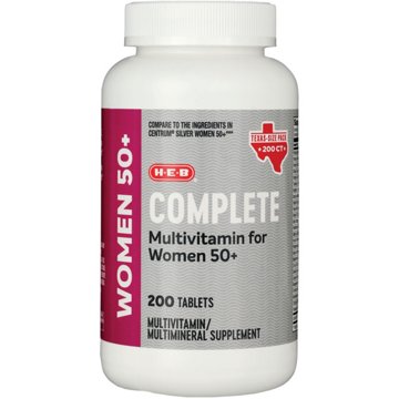 H-E-B Women 50+ Complete Multivitamin Tablets - Texas-Size Pack, 200 ct