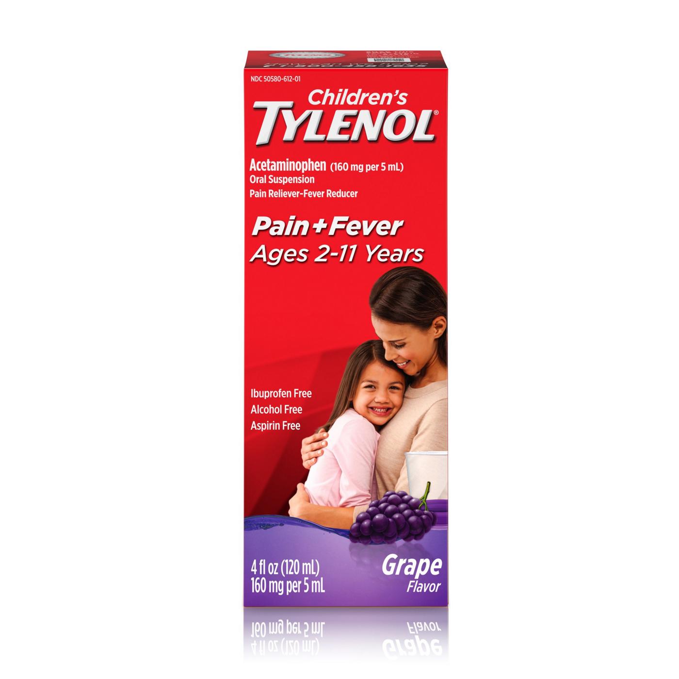 Children's Tylenol Oral Suspension, Grape; image 1 of 5