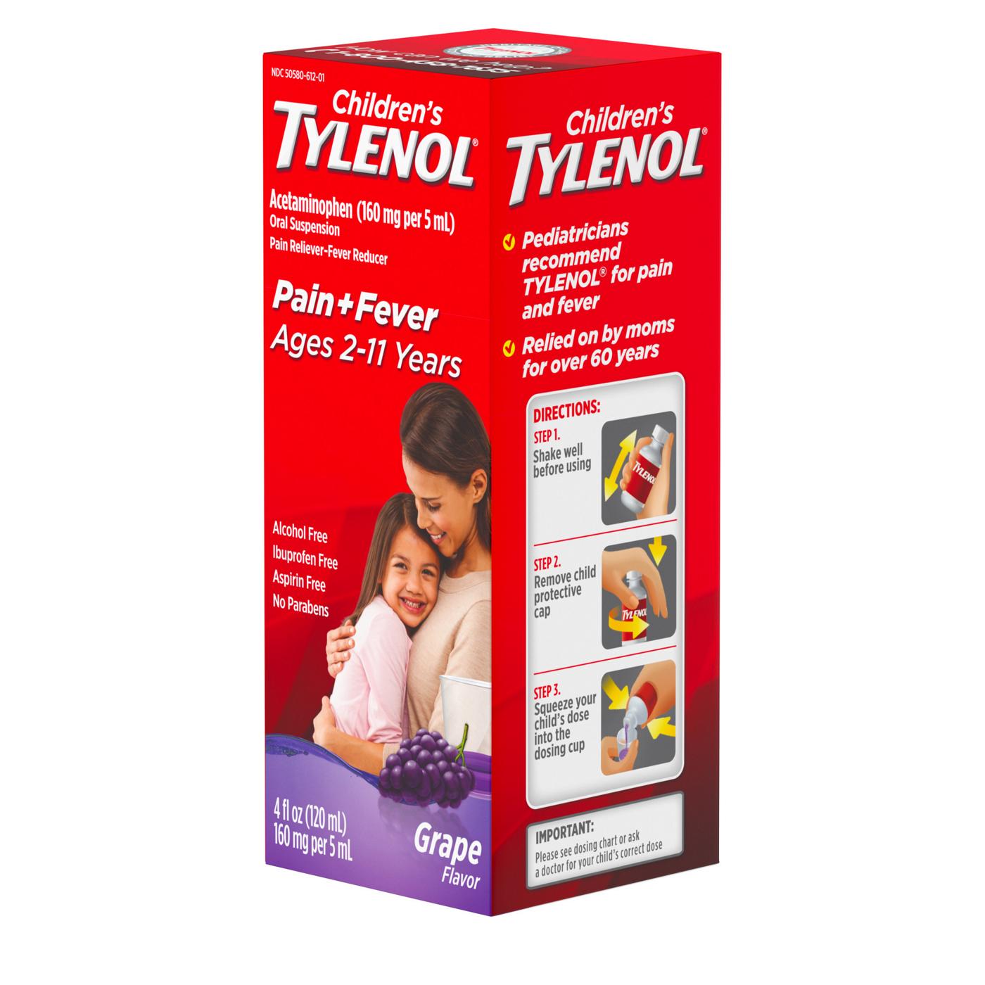 Tylenol Children's Pain & Fever Relief Oral Suspension - Grape; image 7 of 8