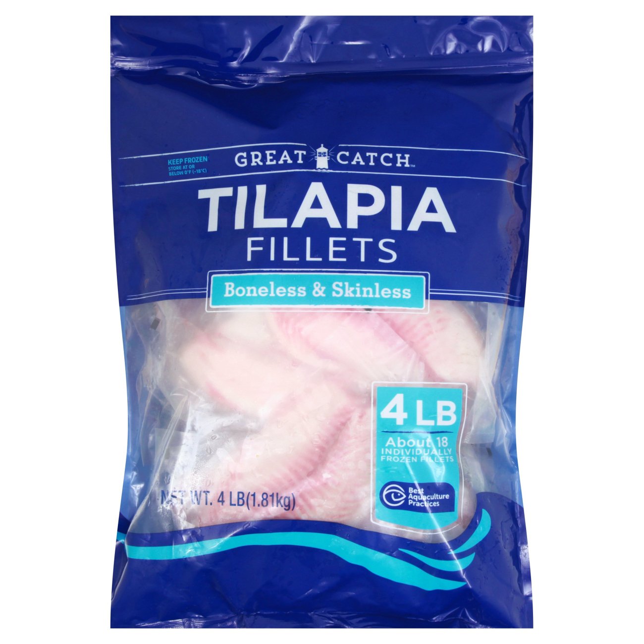 Great Catch Frozen Boneless Skinless Tilapia Fillets Shop Fish at HEB