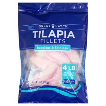 Great Catch Frozen Boneless Skinless Tilapia Fillets