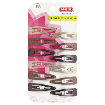 H-E-B Metal Hair Clips Assorted Colors, 12 ct