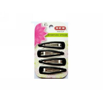 H-E-B Tortoise Hair Clips, 4 CT