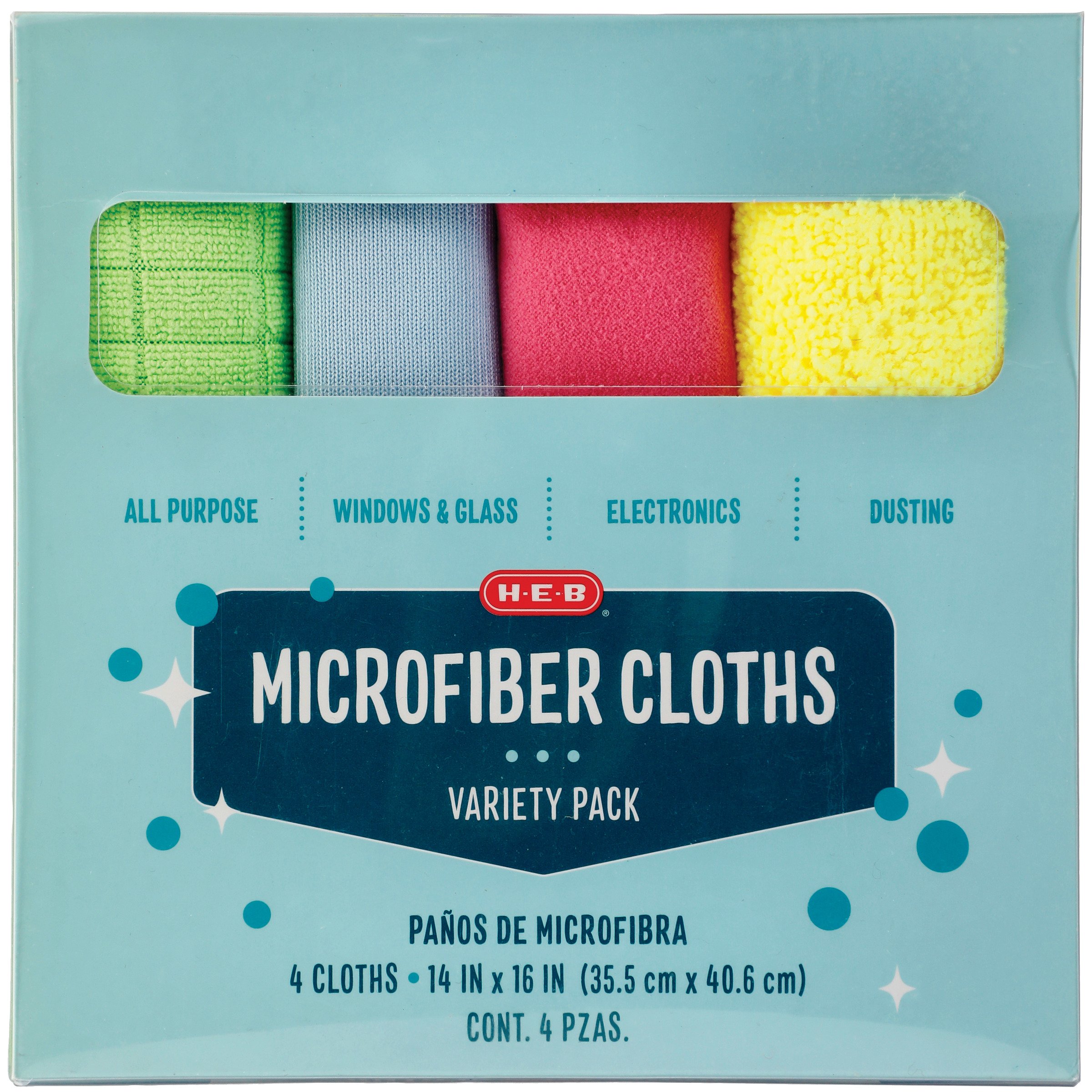 H-E-B Microfiber Cloth Variety Pack - Shop Cleaning Cloths & Dusters at  H-E-B