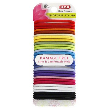 H-E-B Assorted Colors Damage Free Hair Elastic Bands, 30 CT