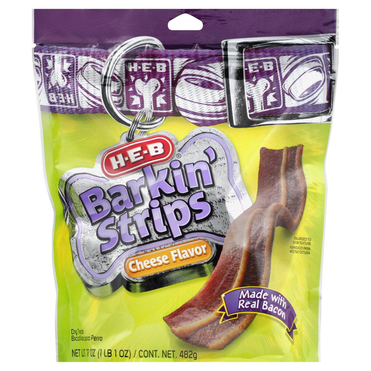 H-E-B Barkin' Bacon Strips Cheese Flavor Dog Treats - Shop Dogs at H-E-B