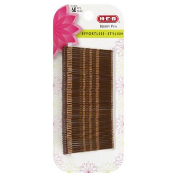 H-E-B Brown Bobby Pins, 60 ct