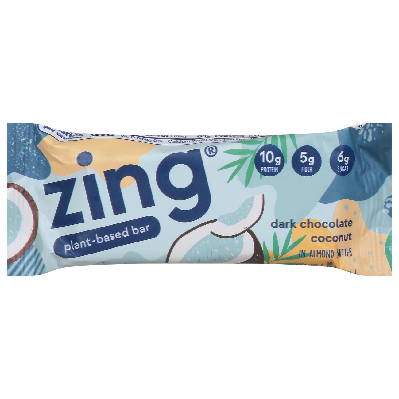 Zing PlantBased 10g Protein Bar Dark Chocolate Coconut Shop