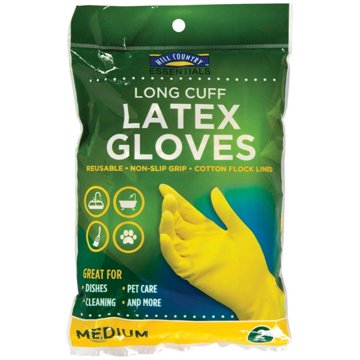 Hill Country Essentials Long Cuff Latex Gloves, Medium