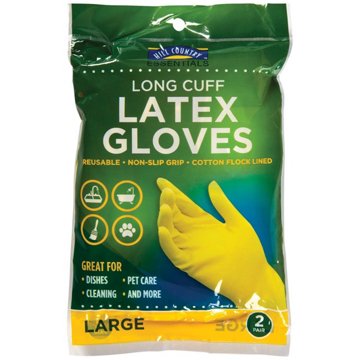 Hill Country Essentials Long Cuff Latex Gloves, Large