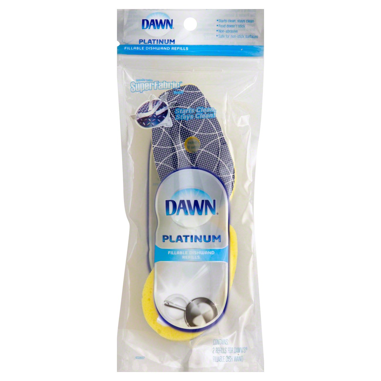 Dawn Platinum SuperFabric Fillable Dishwand Refills Shop Sponges