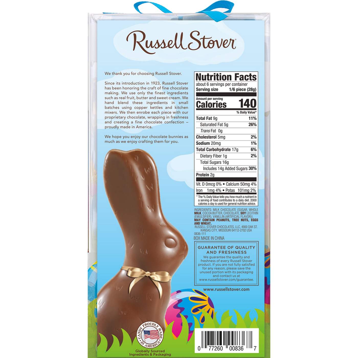 Russell Stover Hollow Milk Chocolate Easter Bunny; image 2 of 2