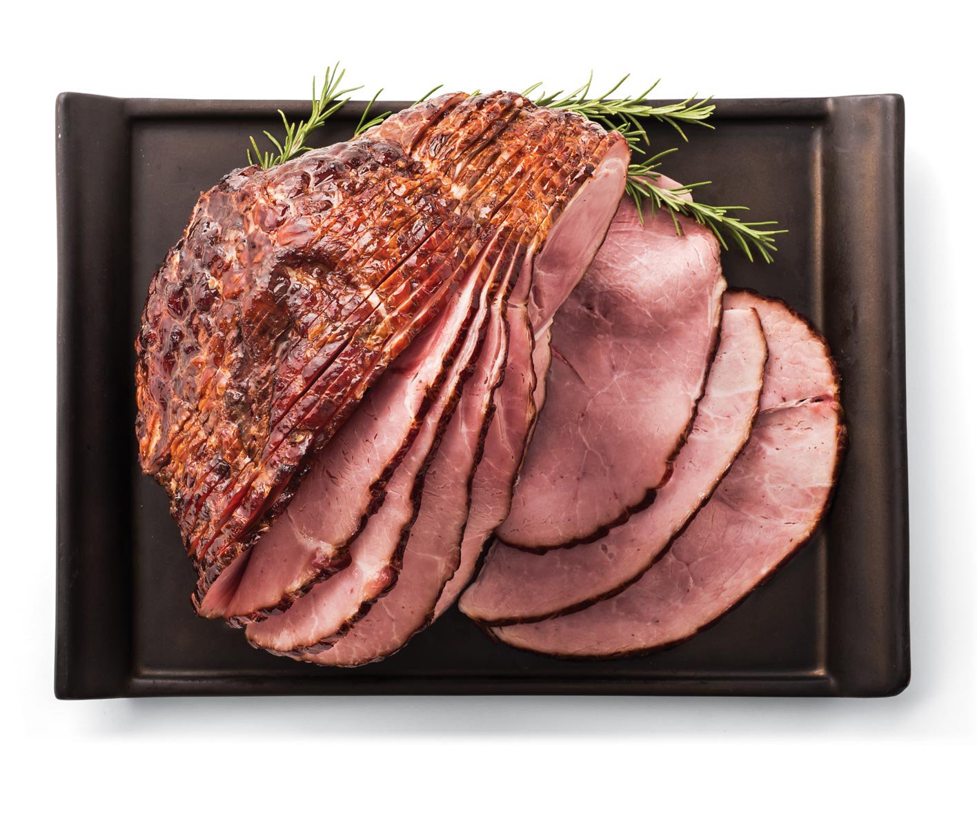 Fire-Glazed Honey-Cured Bone-In Spiral Sliced Ham Half, 8-9 lbs