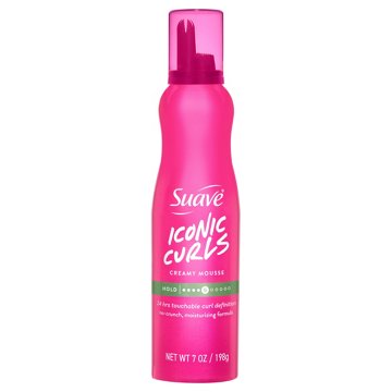 Suave Iconic Curls Creamy Hair Mousse, 7 oz