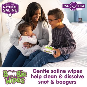 Boogie Wipes Gentle Saline Nose Wipes - Unscented, 30 ct
