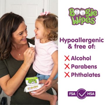 Boogie Wipes Gentle Saline Nose Wipes - Unscented, 30 ct