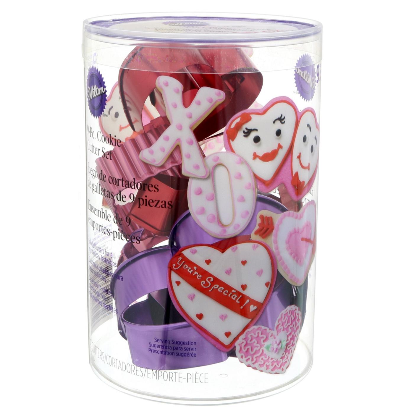 Wilton Valentine Color Anodized Cookie Cutter Set; image 1 of 2