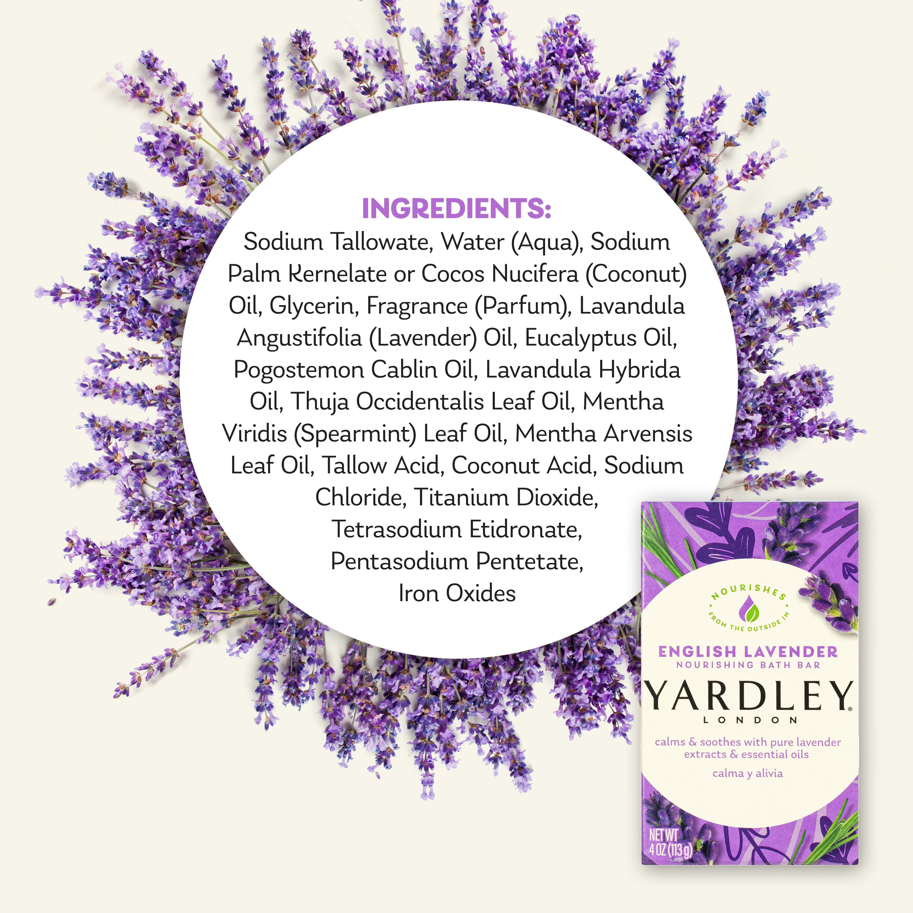 Yardley London English Lavender With Essential Oils Soap Bar, 4.25 Oz Bar | UK