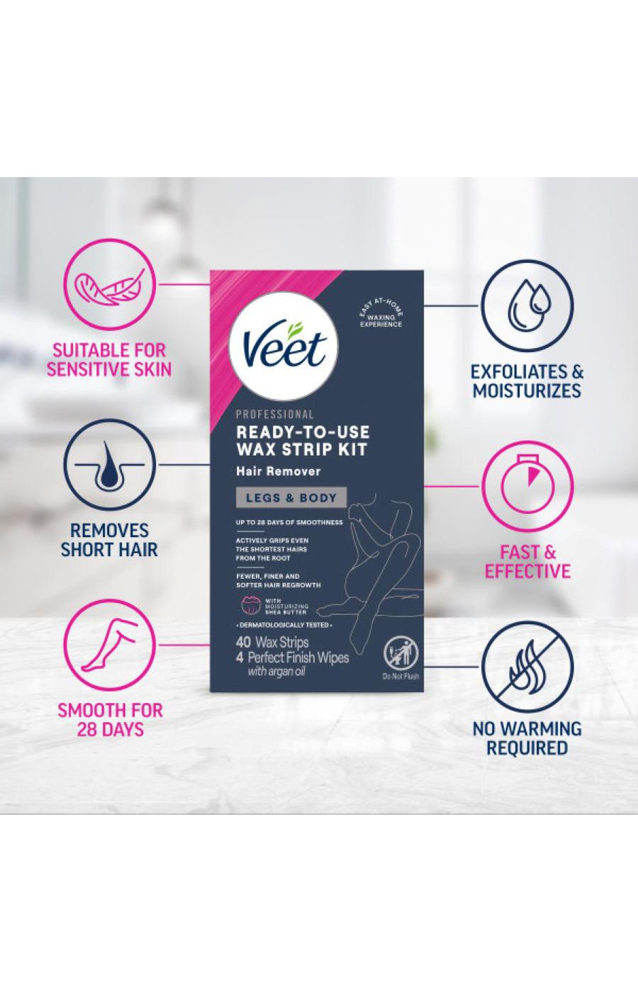 Veet Wax Strip Hair Remover Kit; image 3 of 5