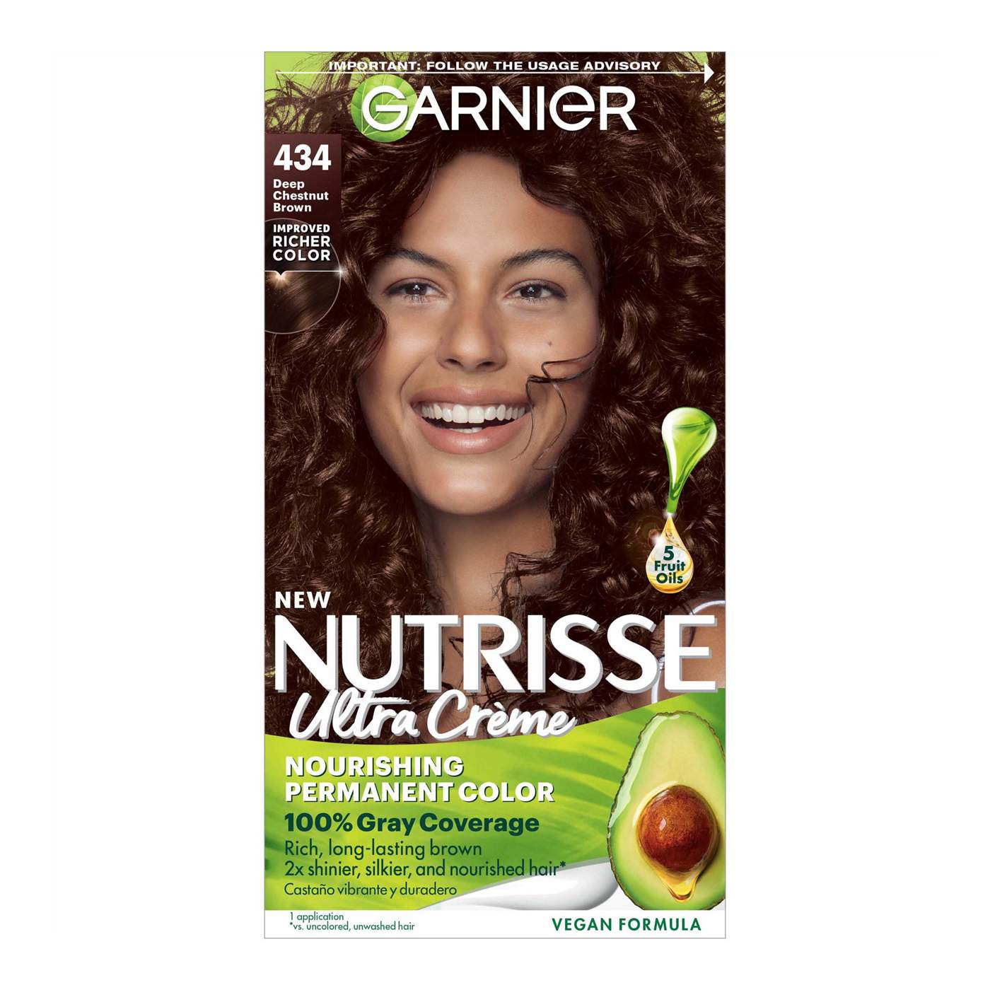Garnier Nutrisse Nourishing Hair Color Creme - 434 Deep Chestnut Brown; image 1 of 10