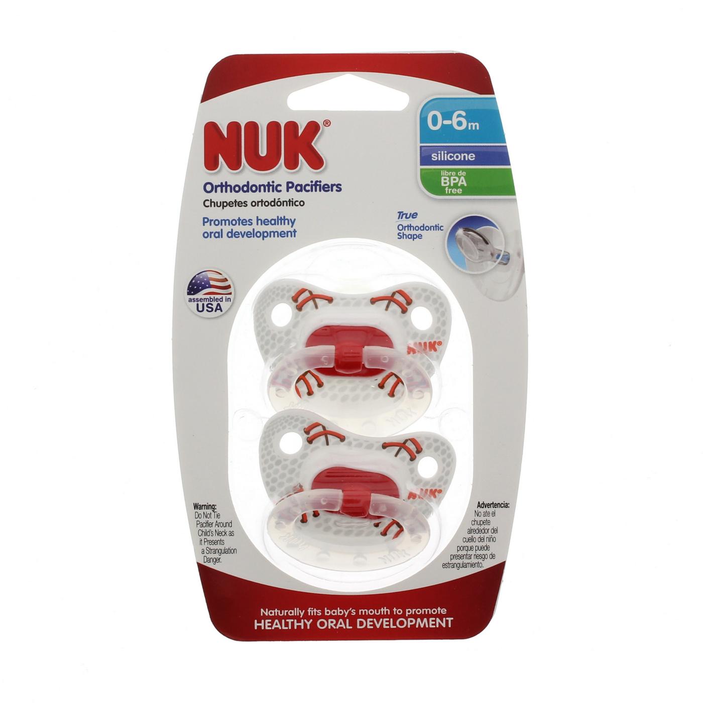NUK Orthodontic Silicone Pacifier (0-6 Months), Assorted Colors; image 2 of 5