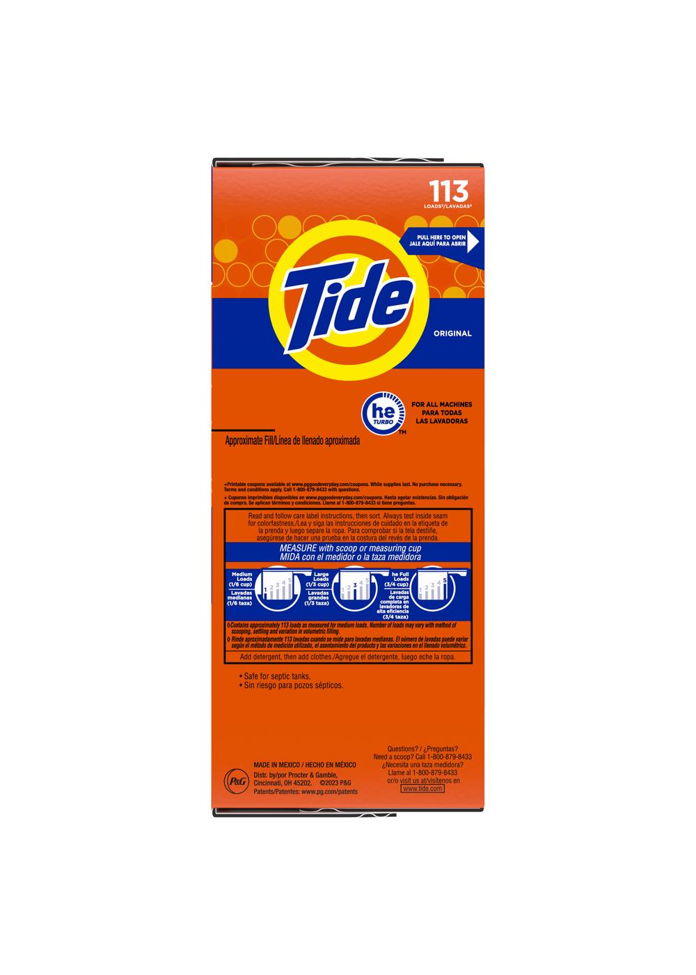Tide HE Turbo Powder Laundry Detergent, 113 Loads - Original; image 2 of 8