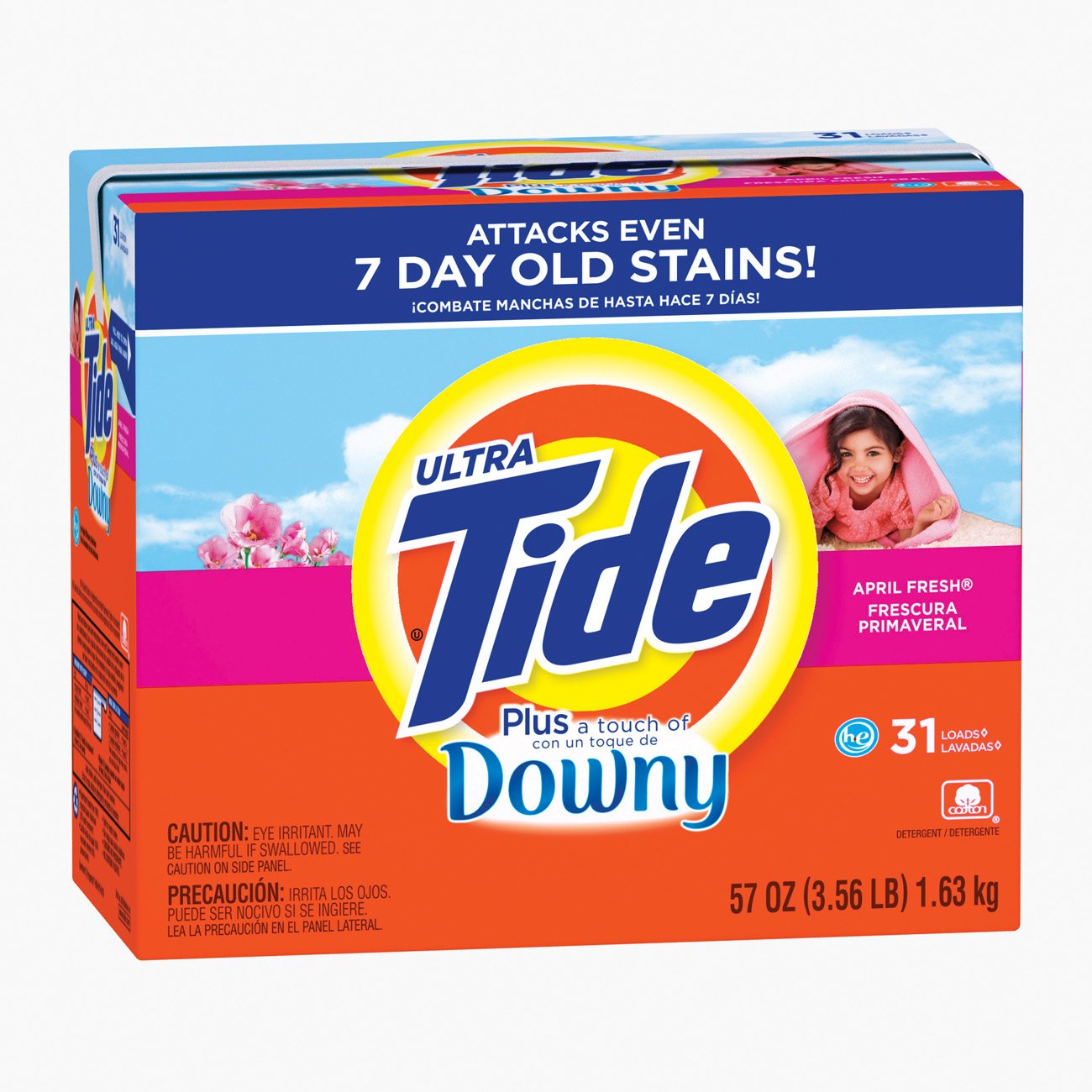 Tide April Fresh High Efficiency With Touch Of Downy Powder Detergent 31 Loads Shop Detergent