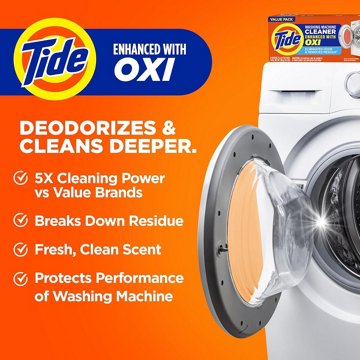 Tide HE Turbo Clean Washing Machine Cleaner with OXI - Fresh Clean, 4 ct