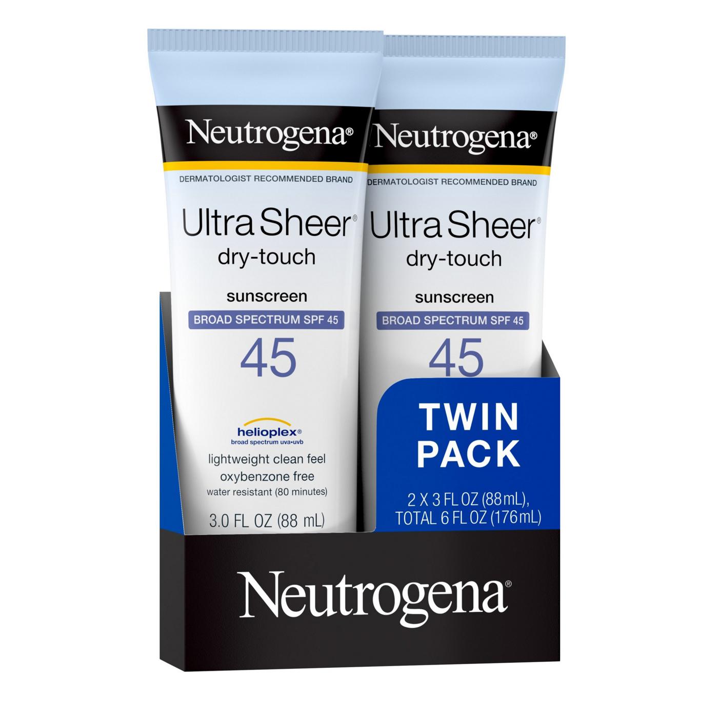 Neutrogena Ultra Sheer Dry-Touch Sunscreen Twin Pack - SPF 45; image 3 of 8