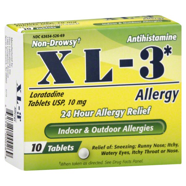 Xl 3 24 Hour Non Drowsy 10 Mg Allergy Relief Tablets Shop Sinus Allergy At H E B