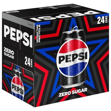 Pepsi Zero Sugar Cola Soda Soft Drink 24 pk Cans