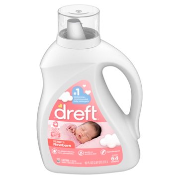 Dreft Stage 1: Newborn Liquid Laundry Detergent, 64 Loads, 92 oz