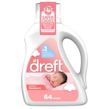 Dreft Stage 1: Newborn Liquid Laundry Detergent, 64 Loads, 92 oz