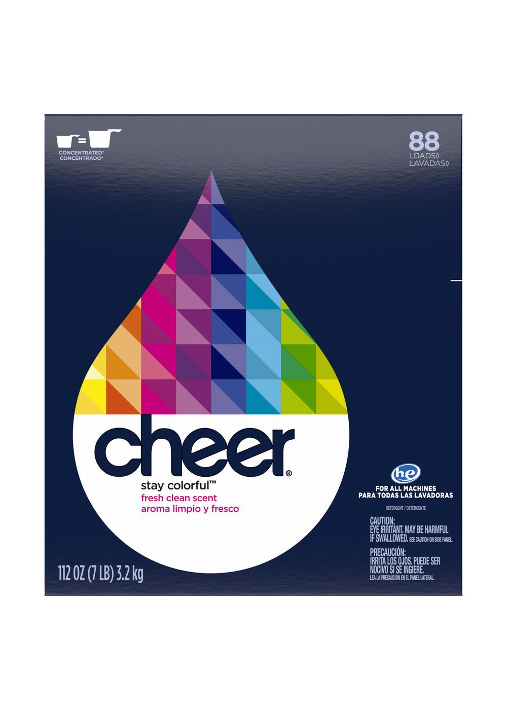 Cheer HE Powder Laundry Detergent, 88 Loads - Fresh Clean; image 1 of 3