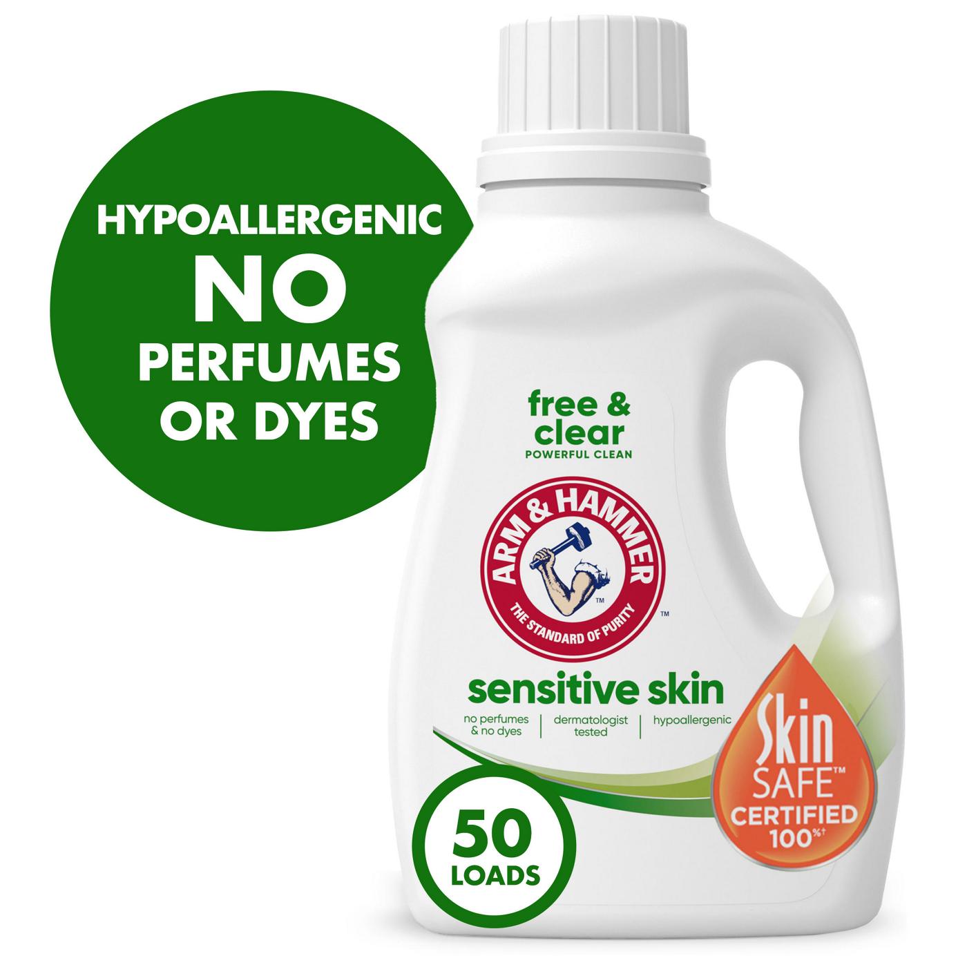 Arm & Hammer Free & Clear Sensitive Skin HE Liquid Laundry Detergent, 50 Loads; image 11 of 14