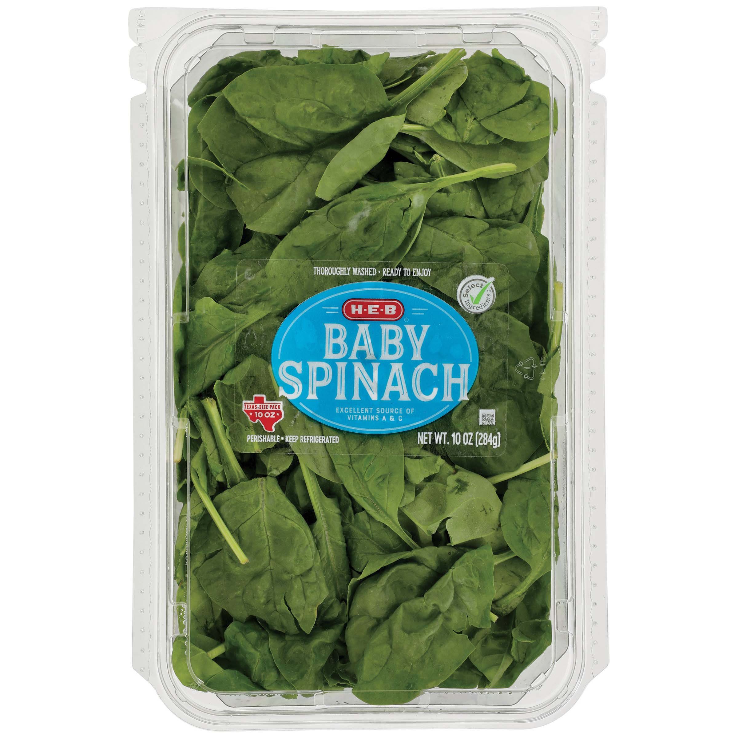 H-E-B Select Ingredients Baby Spinach - Shop Lettuce & Leafy Greens At ...