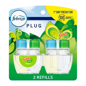 Febreze Plug In Air Freshener Odor-Fighting Scented Oil Refill Gain Scent, 1.75 oz