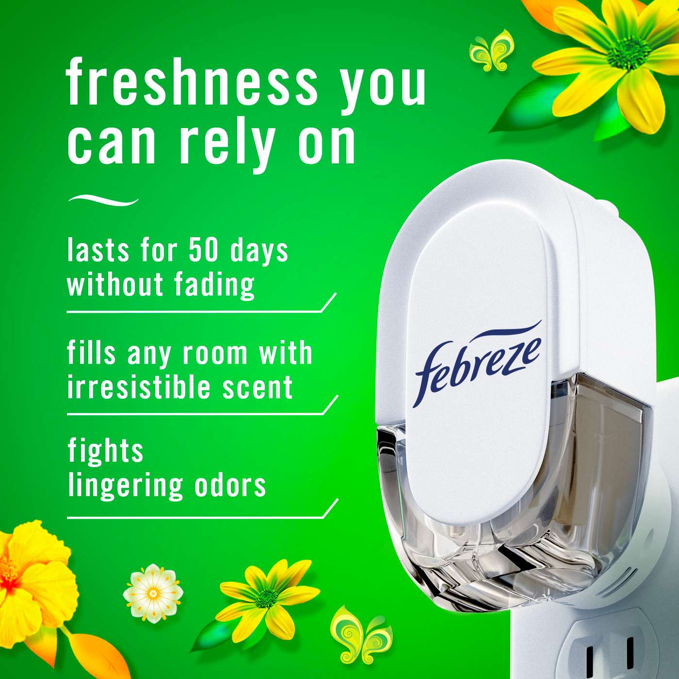 Febreze Plug In Air Freshener Odor-Fighting Scented Oil Refill Gain Scent; image 2 of 10