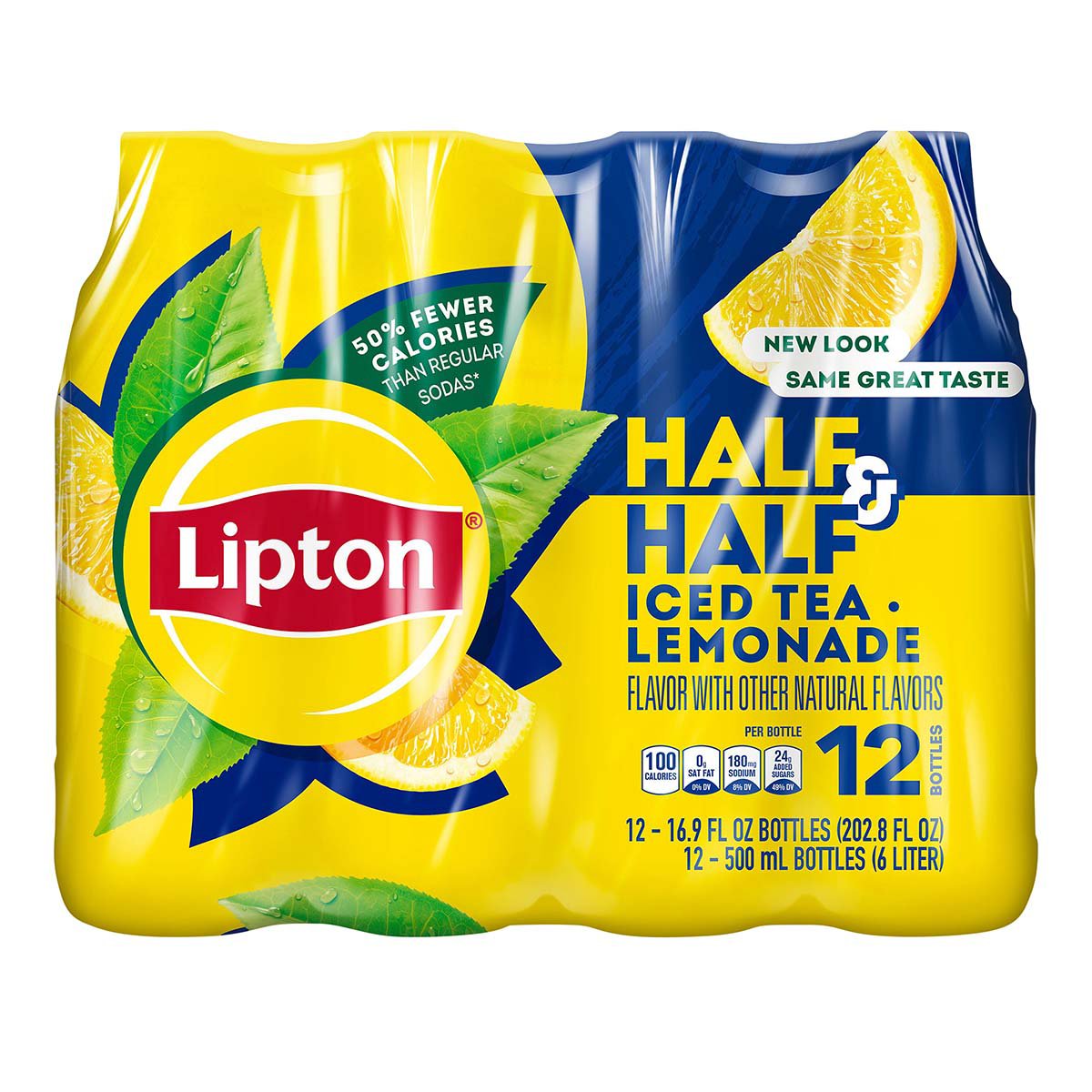 Lipton Iced Tea And Lemonade Half & Half, 16.9 Fl Oz, 12 Count, Size: 202.8 fl oz