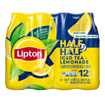 Lipton Half & Half Iced Tea with Lemonade 12 pk Bottles, 16.9 oz