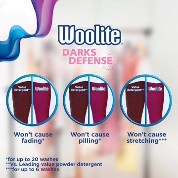 Woolite Darks Defense Liquid Laundry Detergent, 66 Loads, HE and Regular Washers, 100 oz