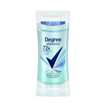 Degree 72 Hr Advanced Antiperspirant Deodorant - Shower Clean, 2.6 oz