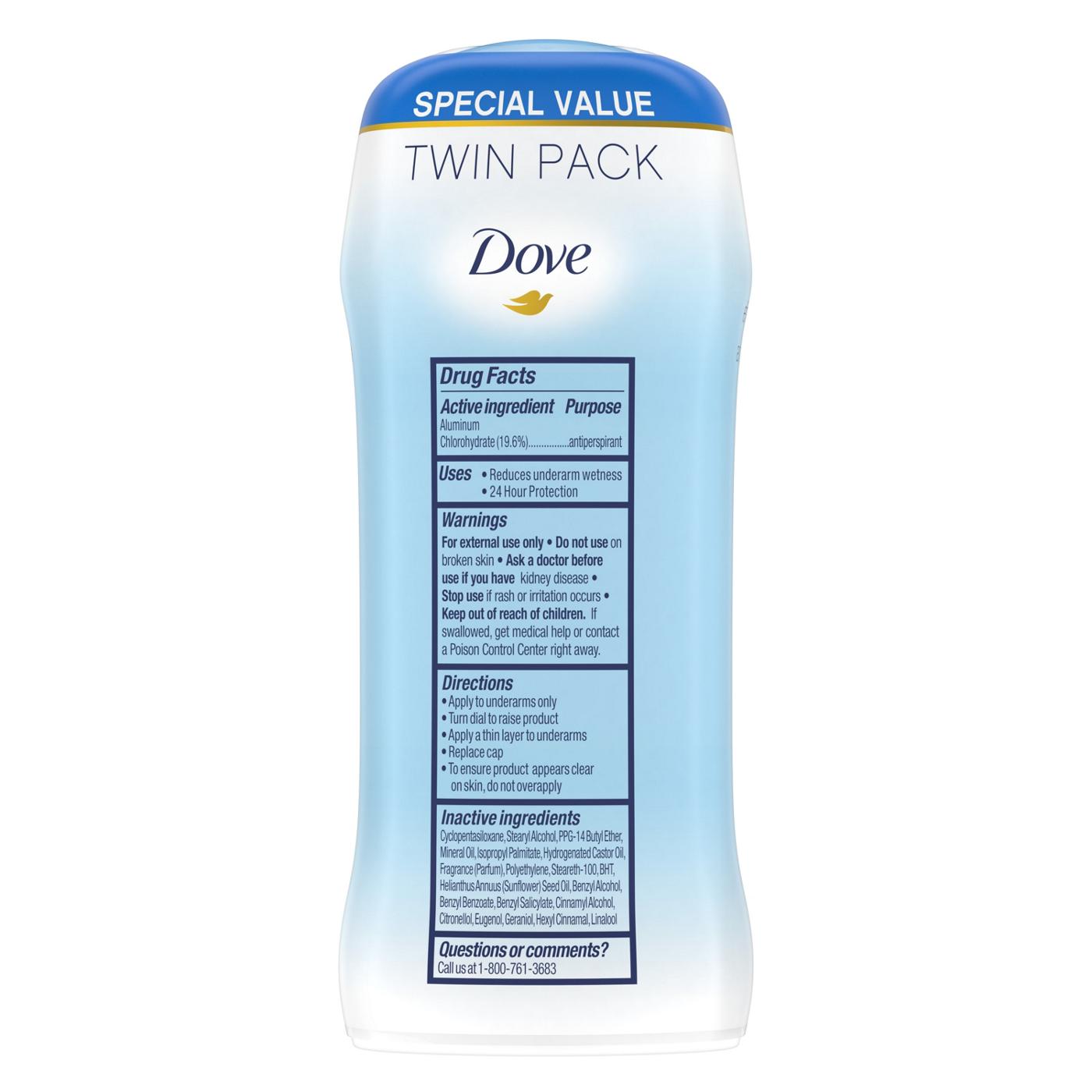 Dove Invisible Solid Antiperspirant Deodorant Stick - Original Clean; image 2 of 7