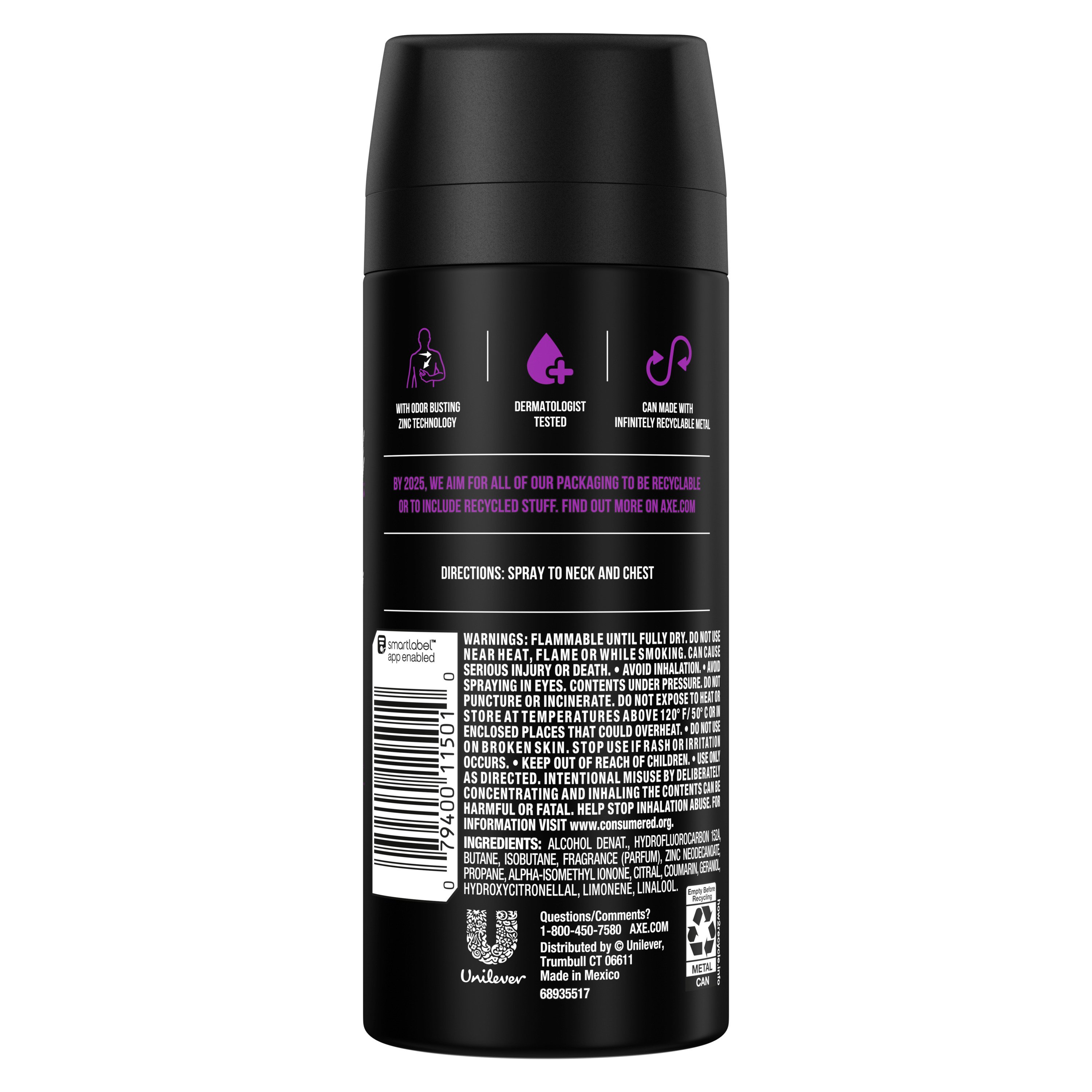 AXE Men's 48 Hr Deodorant Body Spray Excite