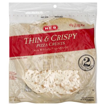 H-E-B Thin & Crispy 12" Pizza Crusts, 2 ct
