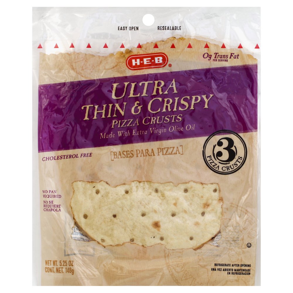 HEB Ultra Thin and Crispy 7 Inch Pizza Crusts Shop Bread at HEB