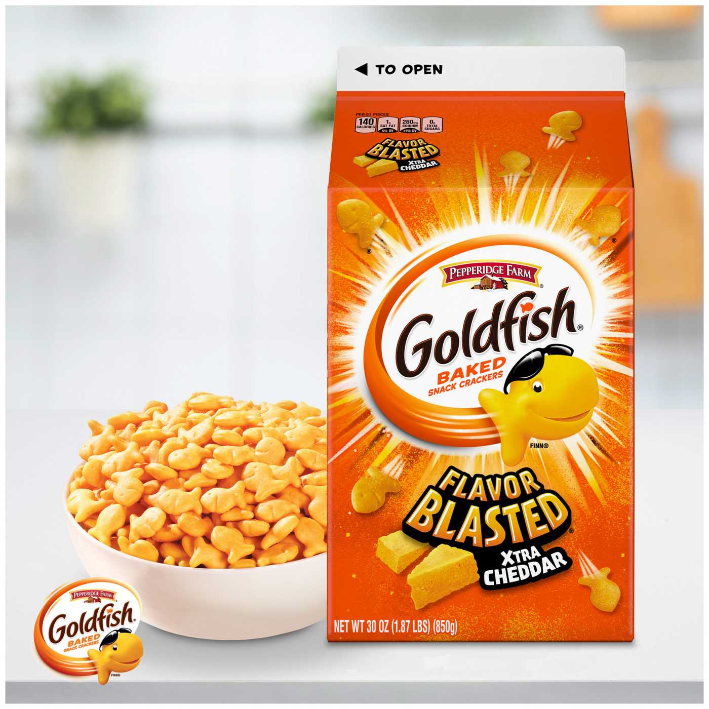 Pepperidge Farm Goldfish Flavor Blasted Xtra Cheddar Cheese Crackers; image 4 of 18