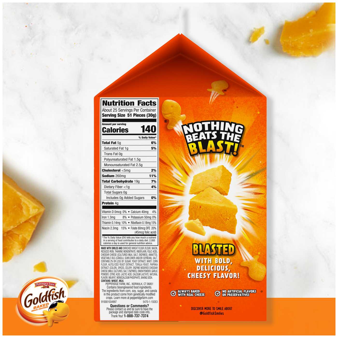 Pepperidge Farm Goldfish Flavor Blasted Xtra Cheddar Cheese Crackers; image 14 of 18