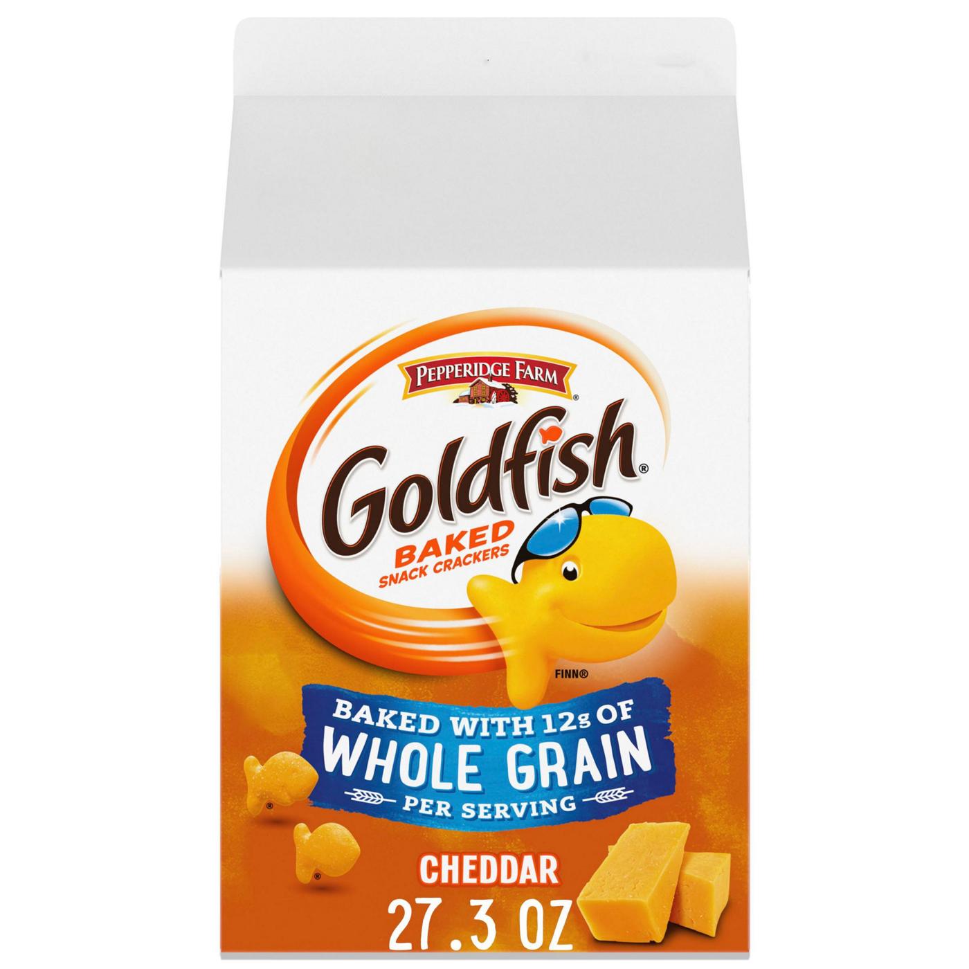 Pepperidge Farm Goldfish Baked with Whole Grain Cheddar Crackers; image 1 of 17