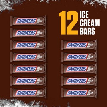 Snickers Chocolatey Caramel Peanut Butter Ice Cream Bars, 12 ct
